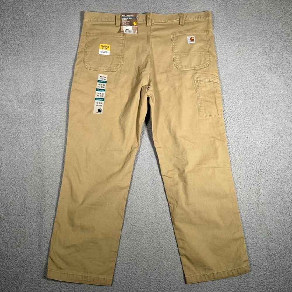 Carhartt Pants Mens 42x30 Brown Casual Relaxed Fit Canvas Workwear Preppy NWT